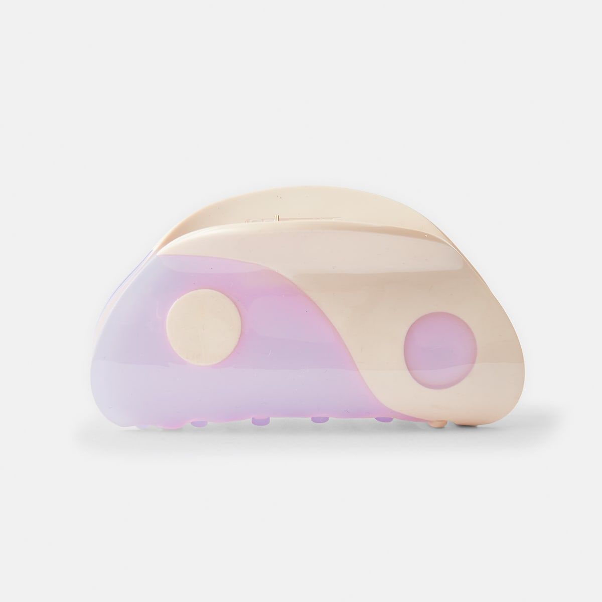 Ying Yang Claw Hair Clip - Lilac and White