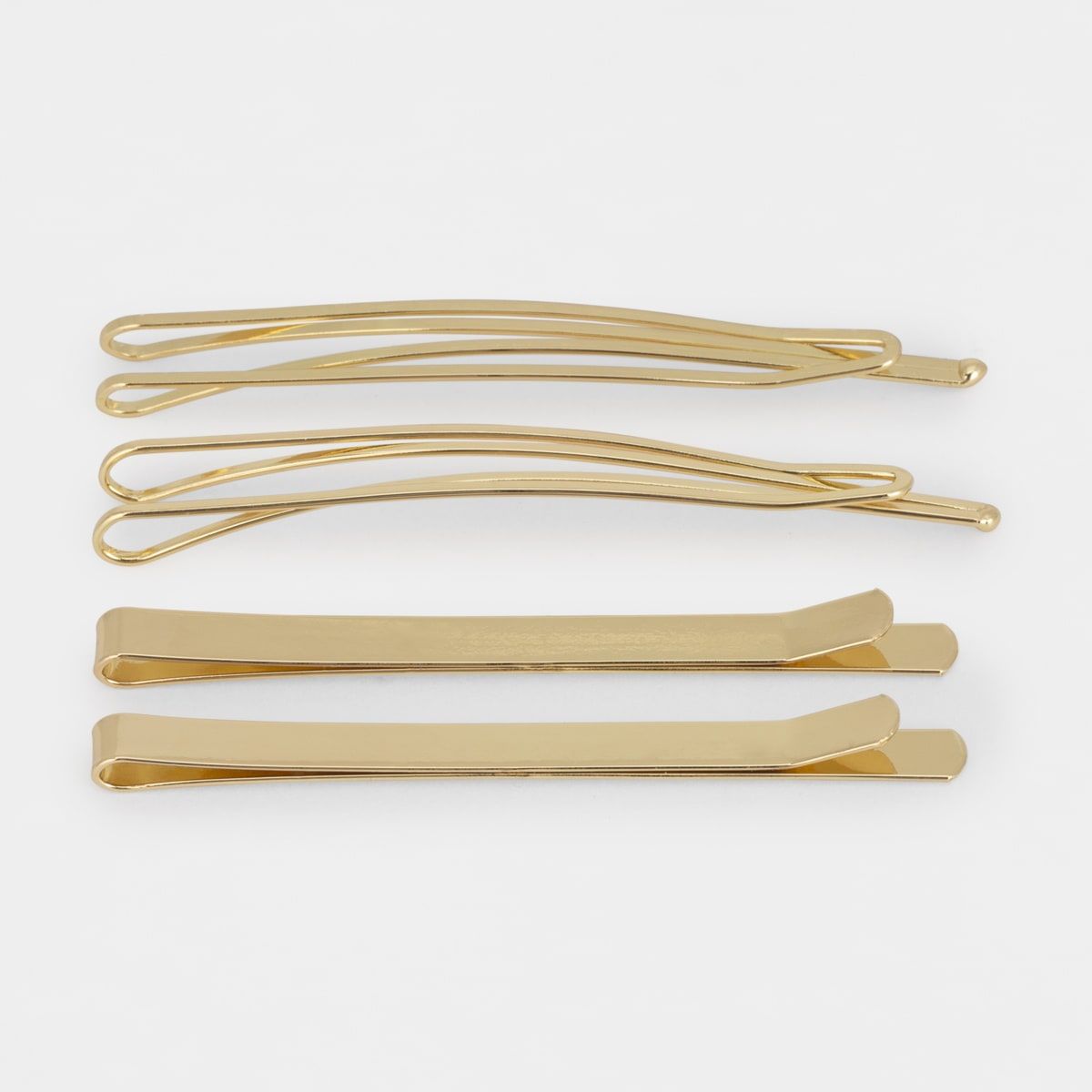 4 Pack Hair Slides - Gold Look