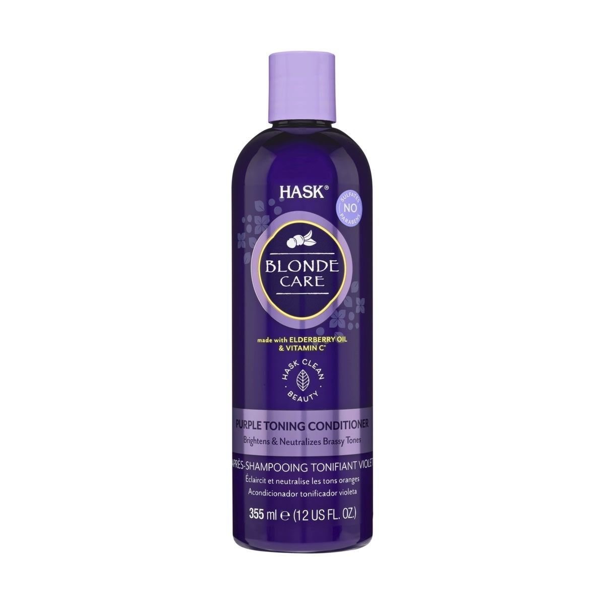 Hask Blonde Care Purple Toning Conditioner 355ml - Elderberry Oil and Vitamin C