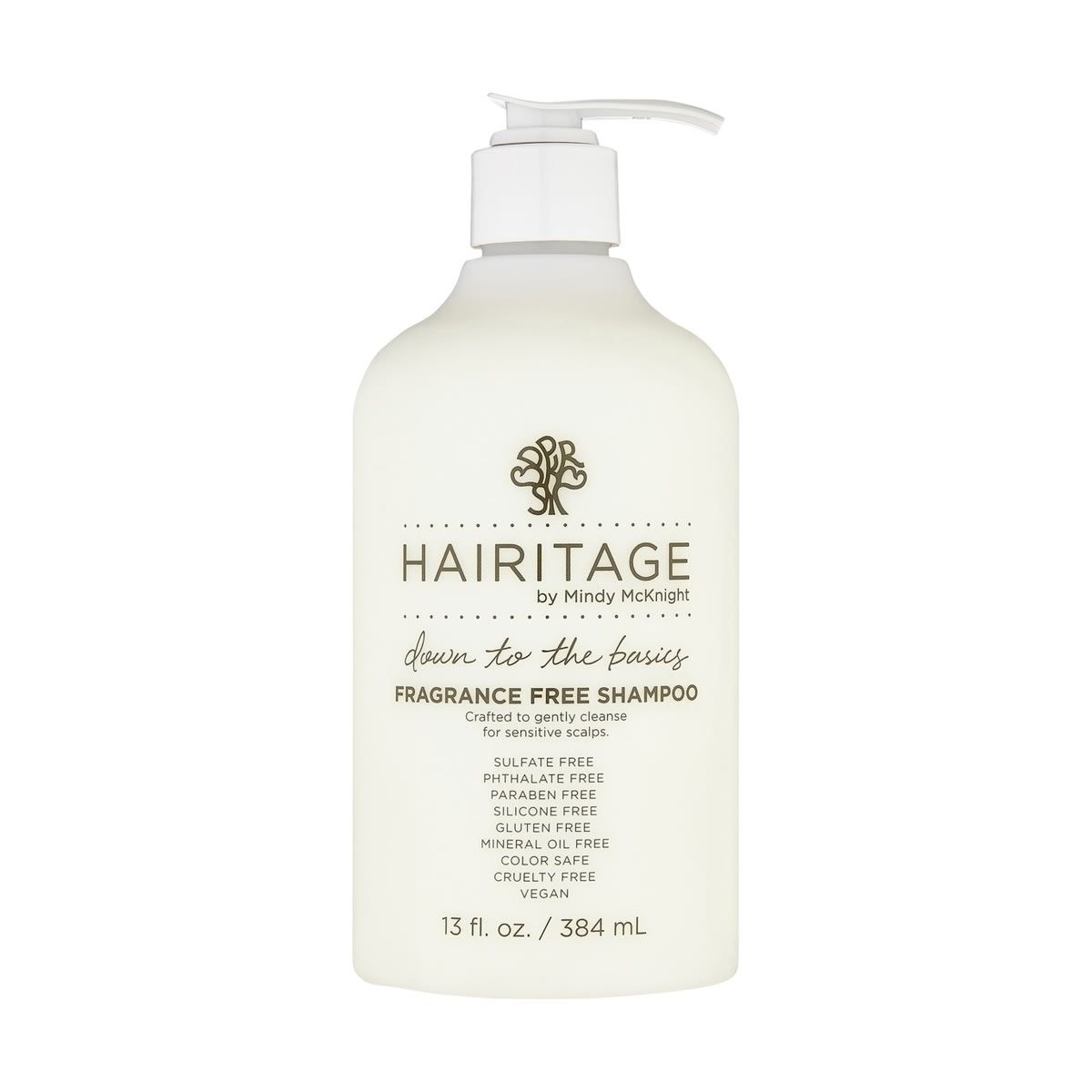 Hairitage by Mindy McKnight Down to the Basics Fragrance Free Shampoo 384ml - Chamomile, Sunflower Seed Oil and Vitamin E
