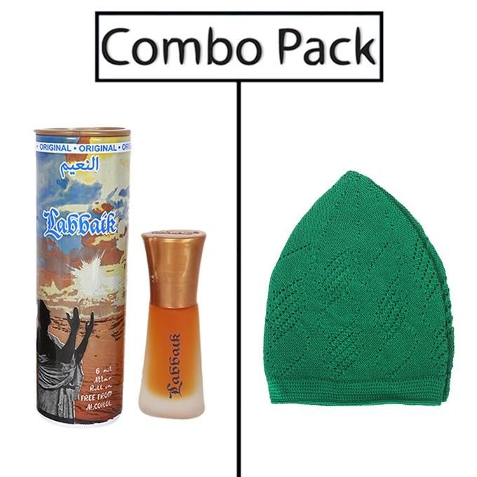 Combo of Al- Nuaim Labbaik Attar and Light Green Tupi
