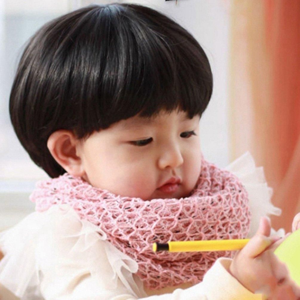 Lovely Boys Girls Hair Wig Full Head Children Wigs Kids Daily Hairpiece-black 8