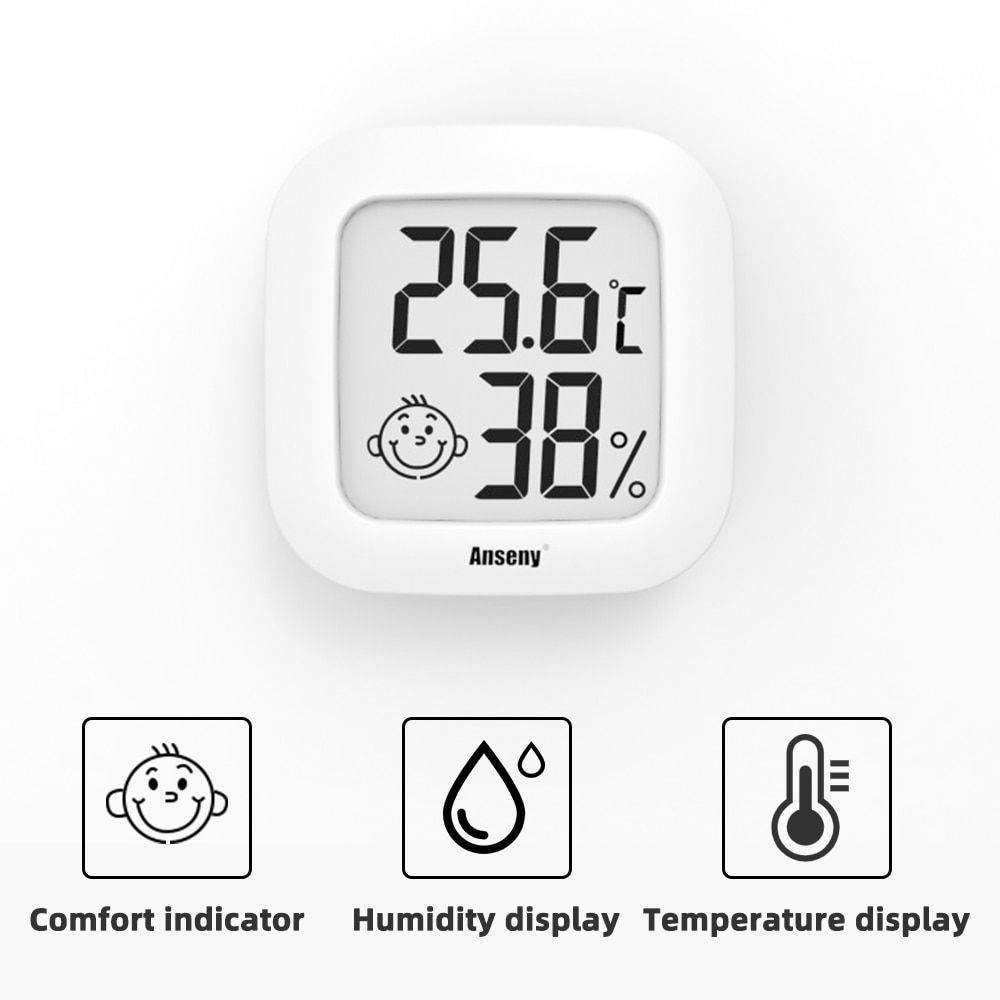 Mini LCD Dil Thermometer Hygrometer Indoor Room Electronic Tature Humidity Meter Sensor Gauge Weather Station for Home