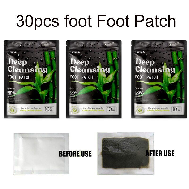 30pcs Nuubu Detox Foot Patches Natural Detoxification Body Toxins Cleansing Stress Relief Feet Slimming Cleansing Adhesive Pads