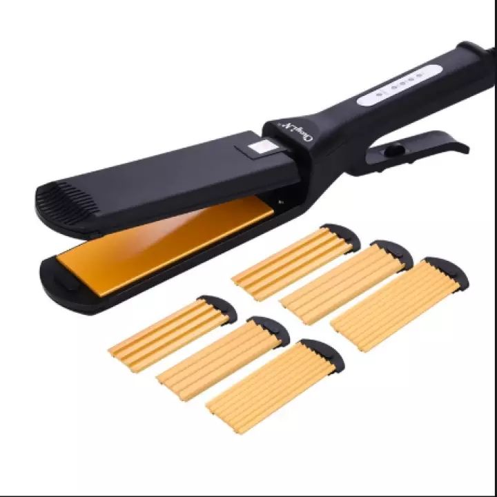 Professional Hair Crimper Curling Iron Wand Ceramic Corrugated Wave Corn Irons Wave Curler Iron Electric Corrugation Plate Clip