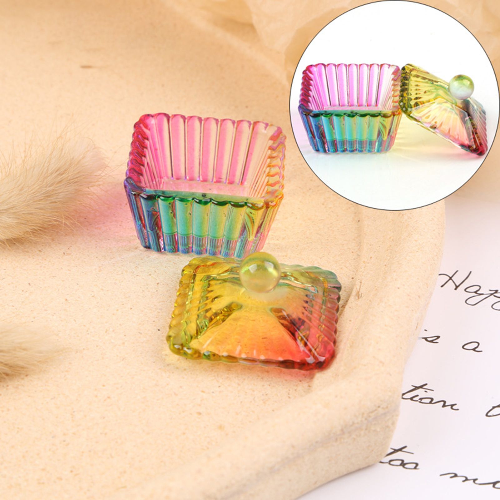Nail Dip Dish Round Heart Lid Acrylic Powder Storage Glass Cup