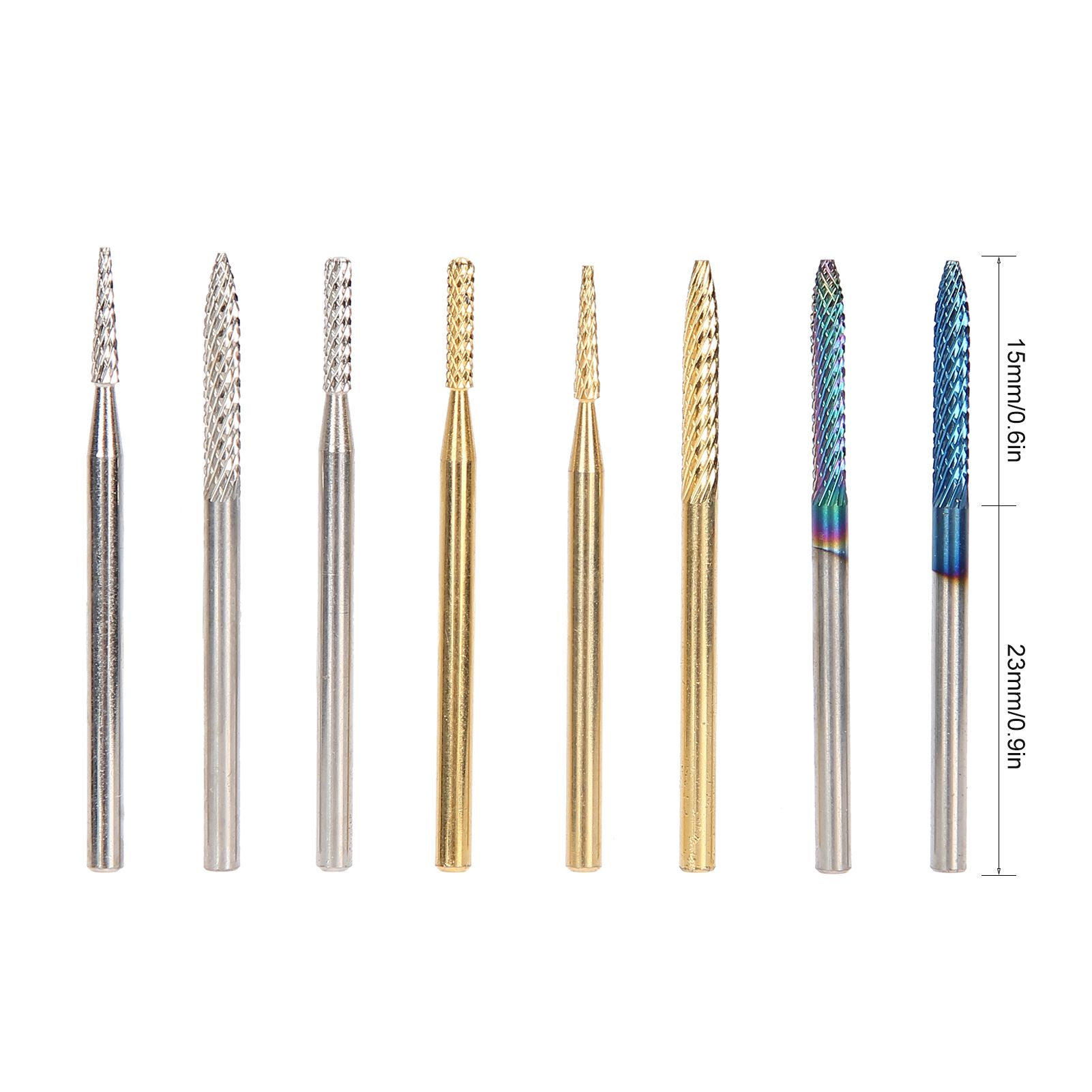 8Pcs Nail Art Grinding Drill Bits Electric Manicure Machine Alloy Bit Accessory