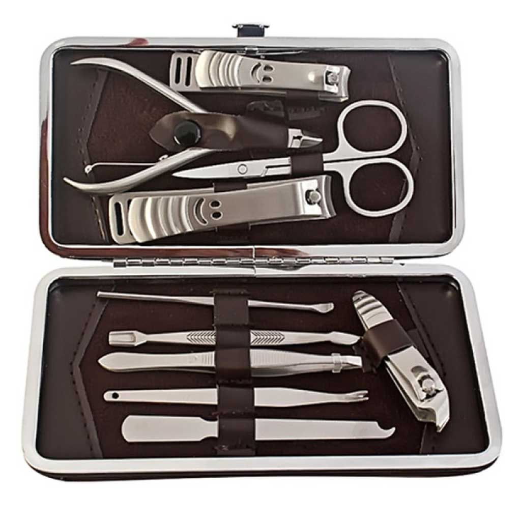 Nail Cutter Stainless Steel 12 pcs Personal Manicure Nail Scissors Set Nail Clipper Earpick Grooming Pedicure Kits Men/Women Nail Trimmer
