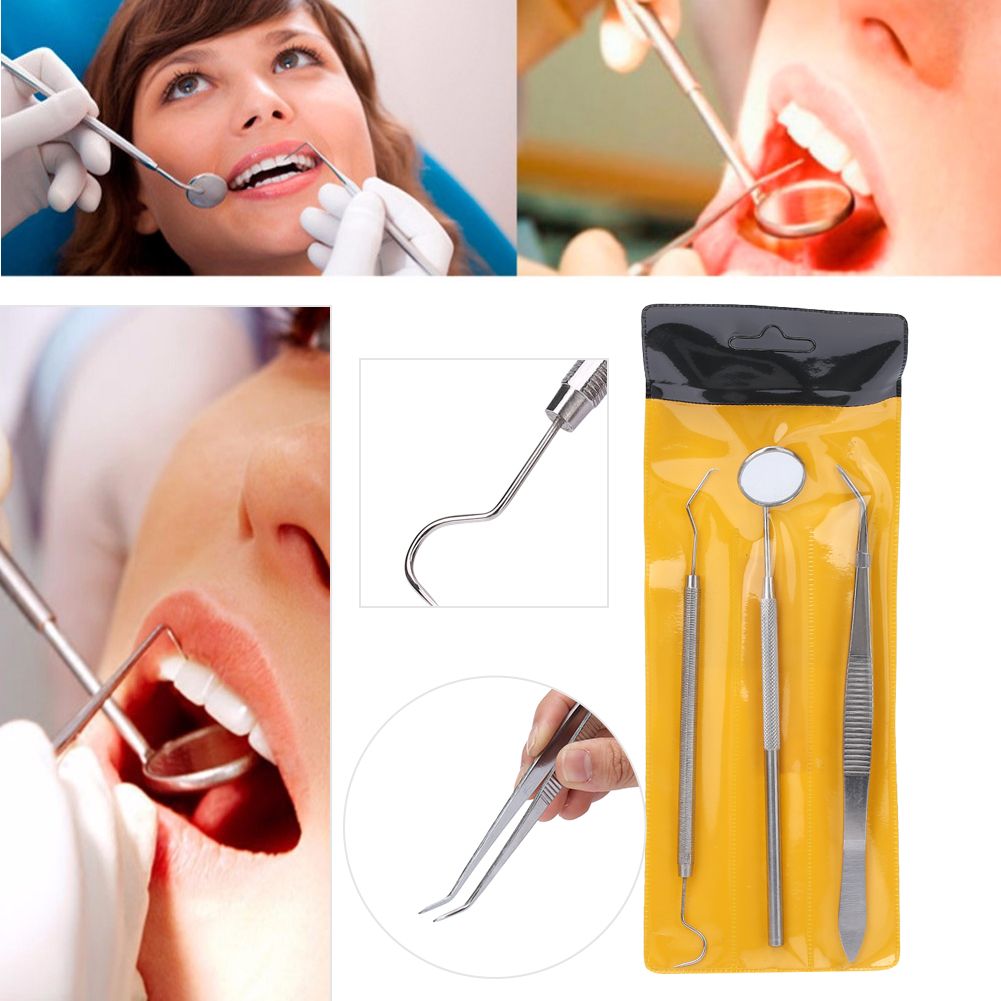 6 pc Dentist Tool Set Stainless Steel and Storage Case Plaque Remover Dental