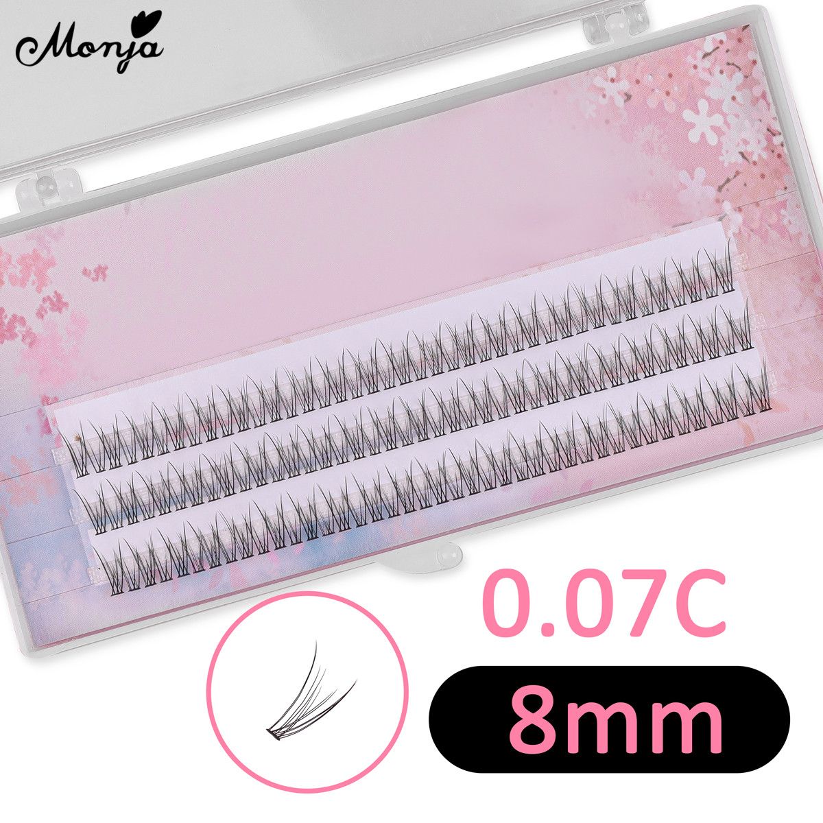 Myyeah 120pcs Individual False Eyelash for Makeup Fish Tail Fairy Eyelash Extension Lashes C Curl Natural Grafting DIY