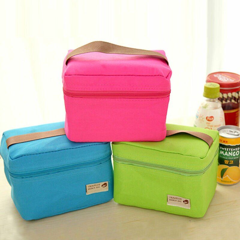 Portable Lunch Bag  Thermal Insulated Lunch Box Tote Cooler Handbag Bento Pouch Dinner Container Food Storage Bags