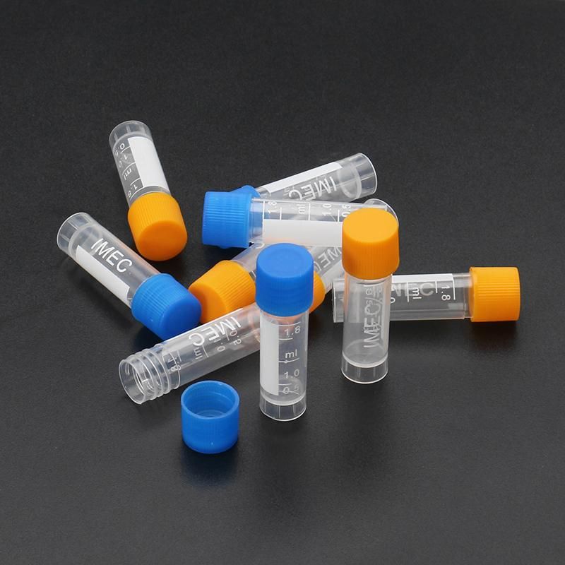 (আমের) 10 পিস 1.8ml প্লাস্টিক গ্রাজুয়েটেড ভাইল 0.063 cryovial টিউব নমুনা নীল/হলুদ