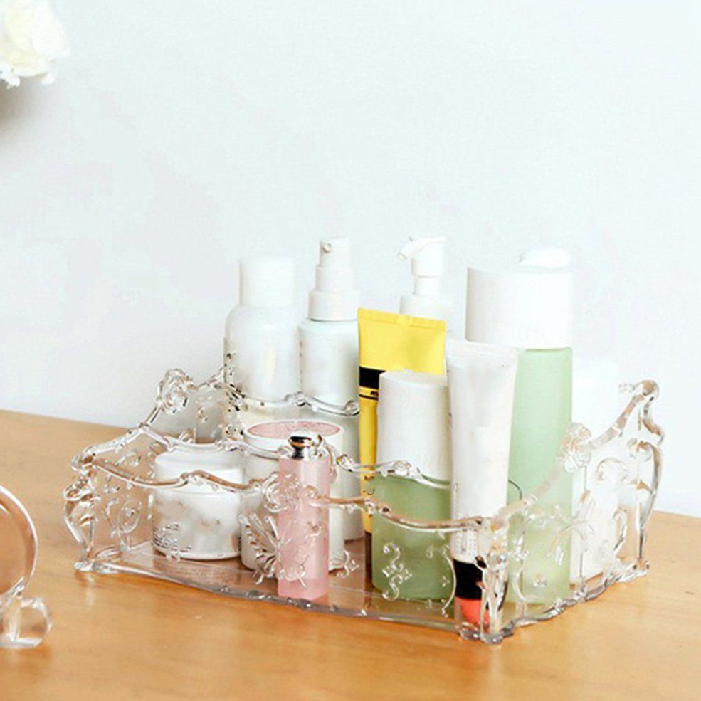Jewelry Box Makeup Storage Case Large Cosmetic Holder Make Up Organizer-white