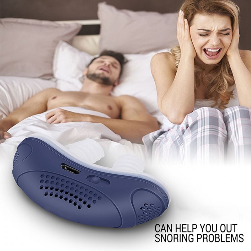 Electric Variable Speed Silicone Anti Snore Device Nasal Dilators Apnea Sleep Aid Stop Snoring Stopper Nose Clip Blue