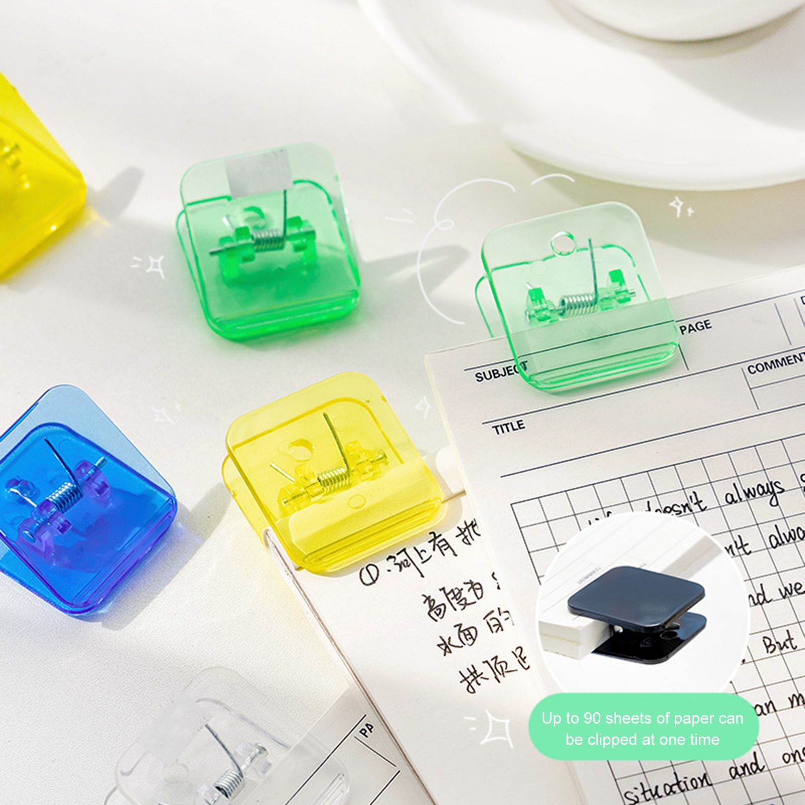 File Clip Comfortable Grip Thoughtfully Constructed Square Stationery Clip