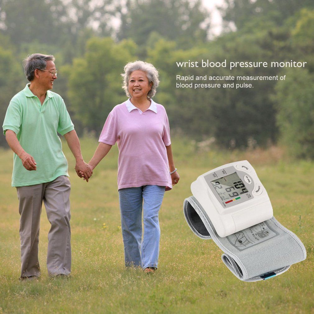 Sphygmomanometer Wrist Monitor Digital LCD Heart Beat Rate Pulse Meter Measure D4
