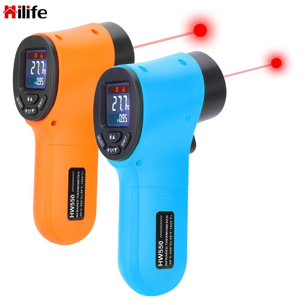 -50~550°C LCD Display Laser Tature Meter Dil Infrared Thermometer IR Termometro Non Contact Pyrometer