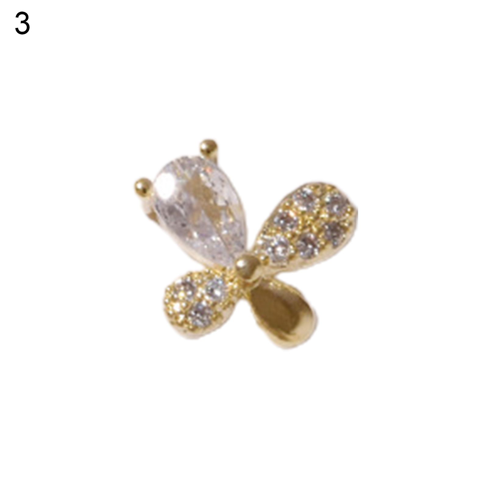 Nail Decor Bow-tie Heart Shape DIY Design Alloy Nail Art Rhinestones Jewelry for Nail Salon