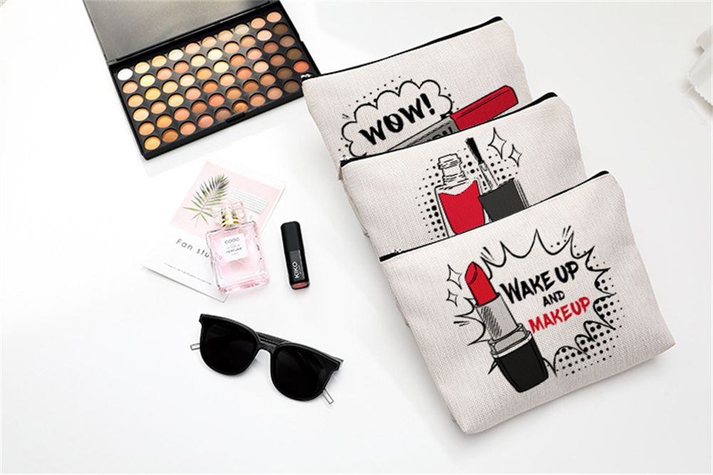 1PC Lipstick cosmetic bag - waterproof cotton linen zipper bag cosmetics jewelry storage bag travel with nice material