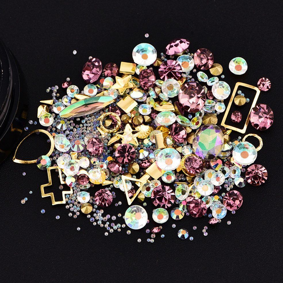 4cm Glass Stickers Durable Decoration Plastic Geometric Studs For Women