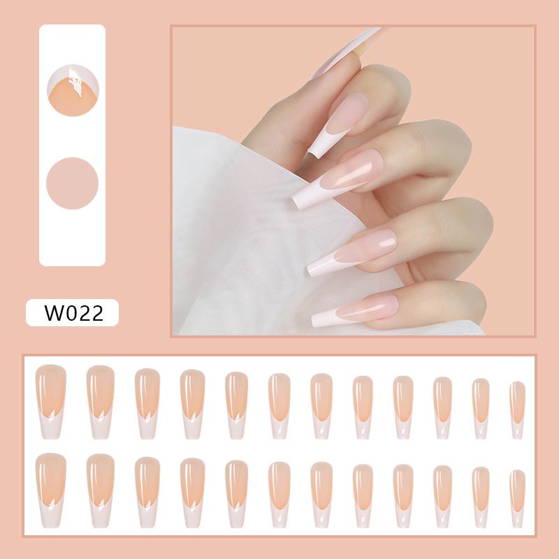 Menggh 24pcs With Design Fake nails Long Ballerina False nails press on nails Artificial nails false nails with glue