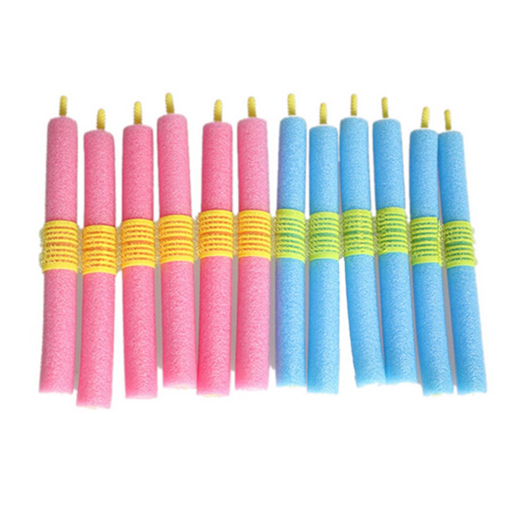 12Pcs Women Sponge Hair Curlers Roller Heatless DIY Salon Hairdressing Tool