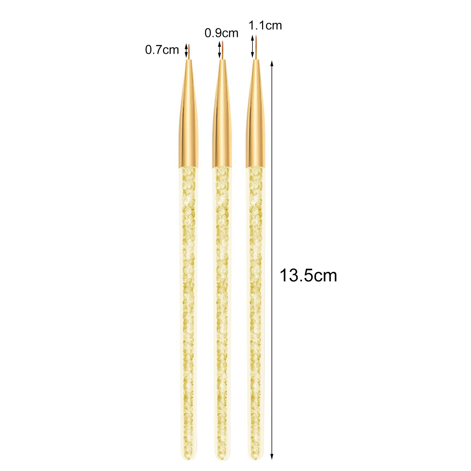 3Pcs Nail Pen Ultra-thin Nice-looking Nylon Wool Nail Art Drawing Liner Girls Gift