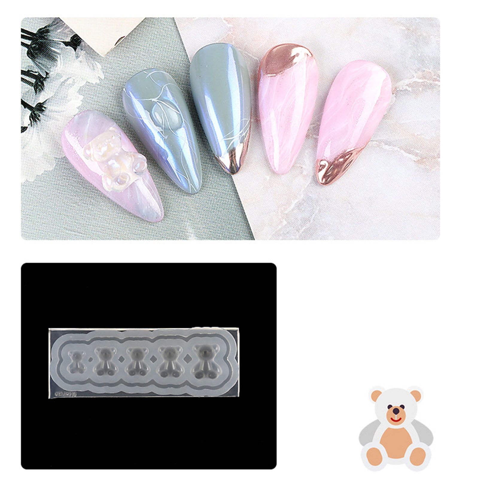 Nail Stencil Mold Creative Shape Reusable Nail Art Casting Molds DIY Manicure