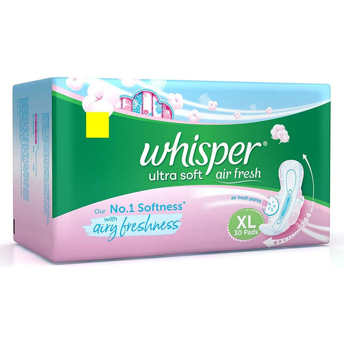 Whisper Ultra Softs Air Fresh Sanitary Pads for Women, XL 30 Napkins