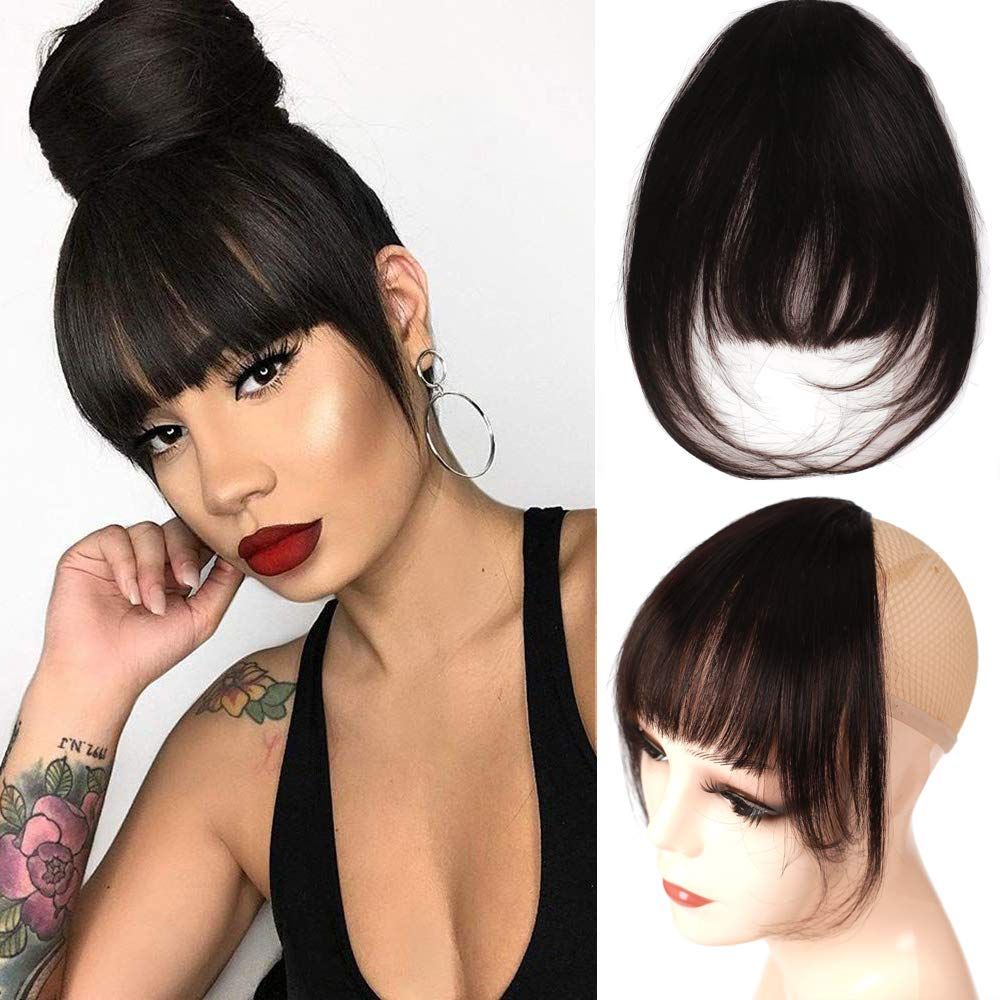 Clip in Bangs with Temple 100% Matte Hair Bangs Extensions, Bangs with Temples Clip on Fringe Bangs