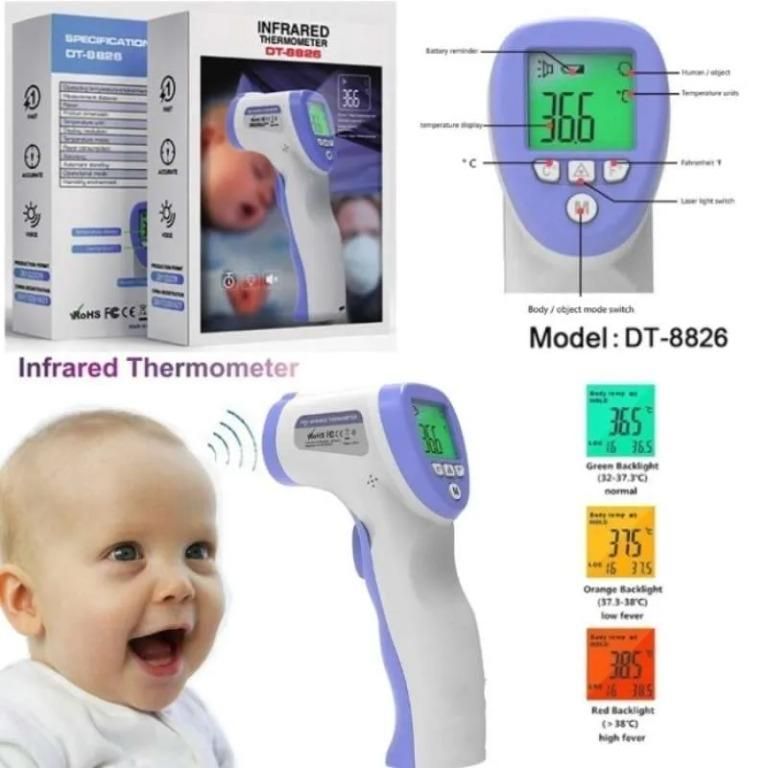 Infrared Thermometer Model- Dt-8826 Non Contact Forehead Infrared Thermometer hospital infrared sensor