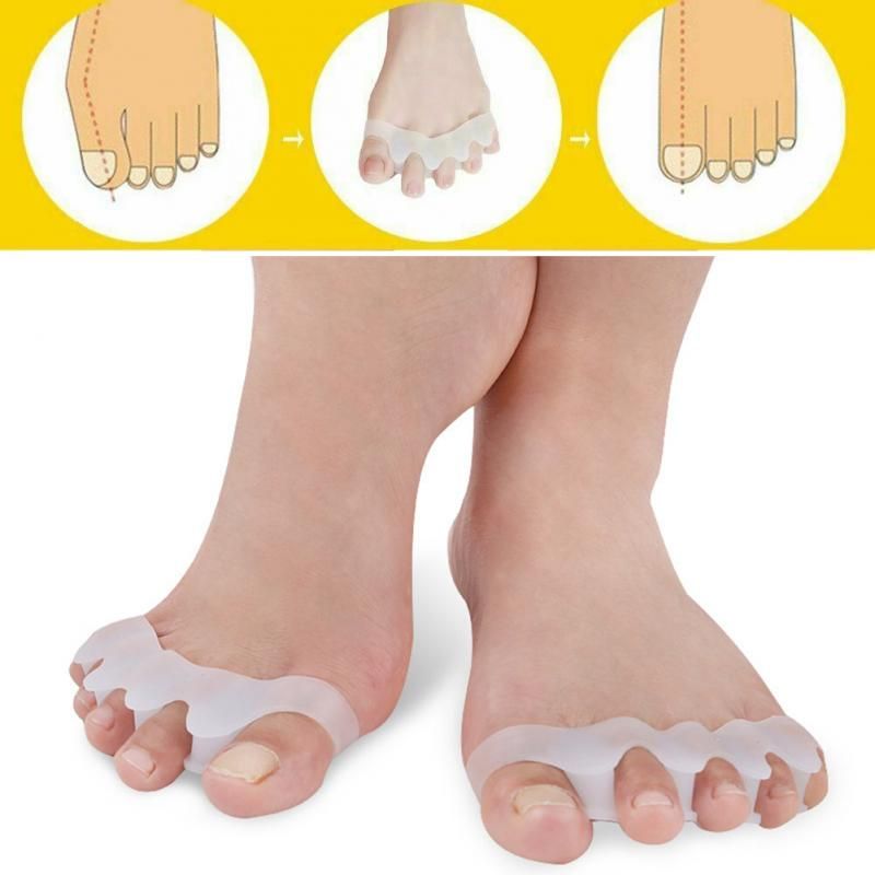 2Pcs/set Silicone Finger Toe Protector Toe Separators Professional Soft Separator Bunion Protector Nail Tools Foot Care 5 Colors