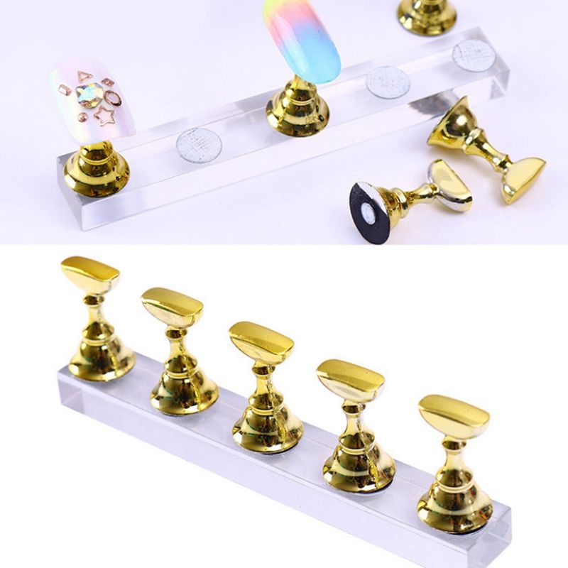 Magnetic Acrylic Manicure Tools Nail Practice Hand Nail Exercises Pedestal Nail Supplies Nail Tips Display Stand