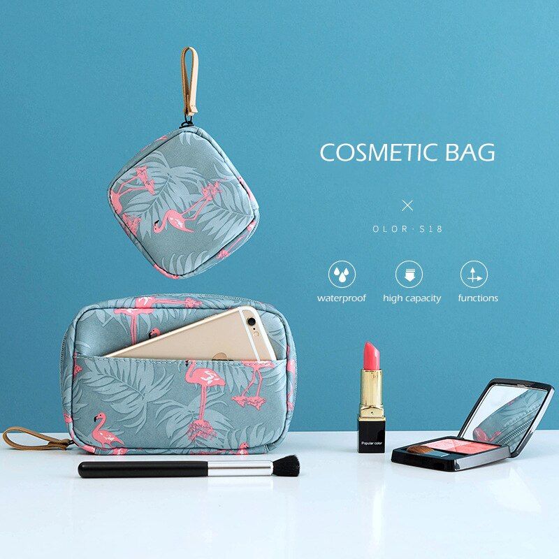 Portable Storage Bag Waterproof Travel Coetic Bag Women Flamingo Style Luggage Organizer Makeup Bags Two Size ell Proof Bag