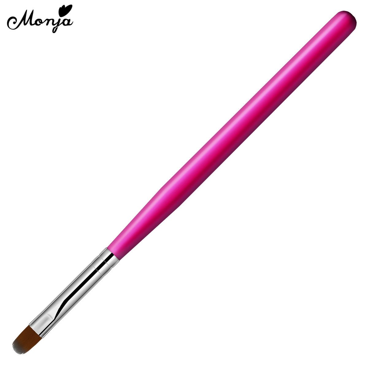 Monja 8 Colors Nail Art Acrylic Brush Wooden Handle Polish Painting Drawing Pen UV Extension Builder Brush DIY Manicure Tool
