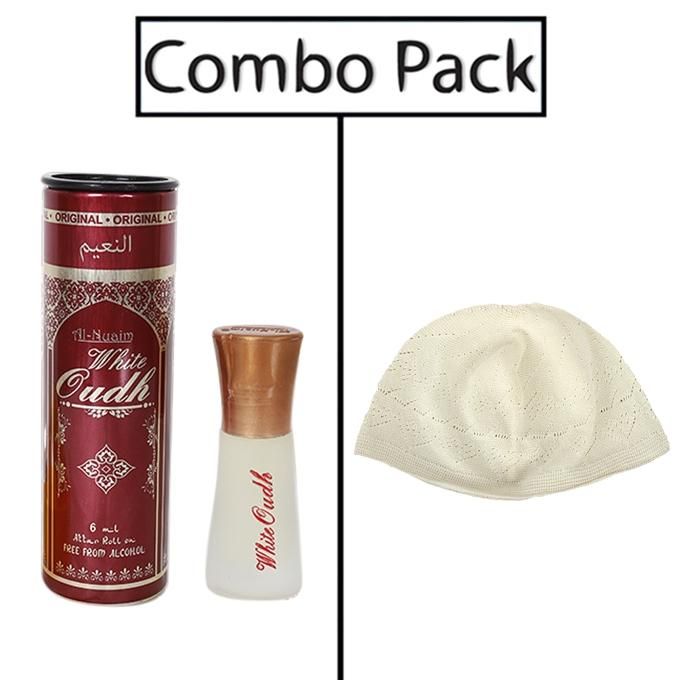 Combo of Mens White Tupi and White Oudh Attar - 6ml