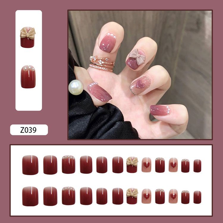 Menggh 24pcs With Glue Fake nails With Design False nails Long Ballerina press on nails Artificial nails Rhinestone decoration nail art