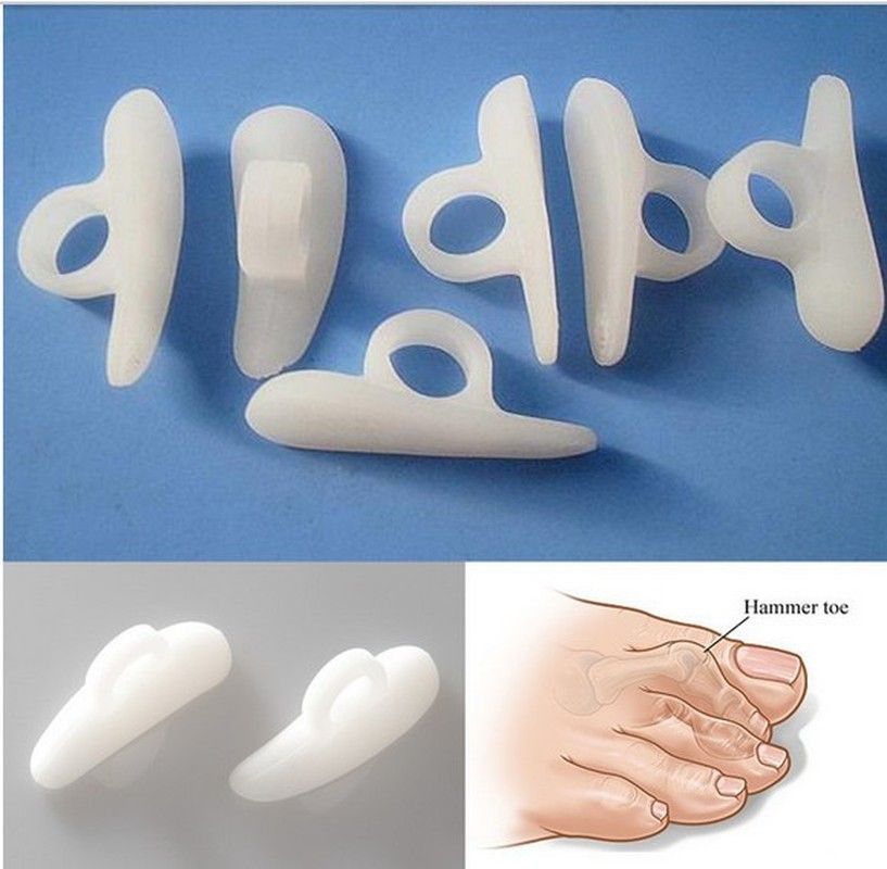 1Pair Unisex Hammer Silicone Toe Protection Bone Toe Ectropion Corrector Health Care Product File for Feet Valgus Adjuster