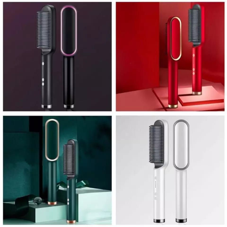 Professional Brush Hair Straightener Ceramic Electric Straightening Brush Fast Heating Curler Straightener Comb Styler