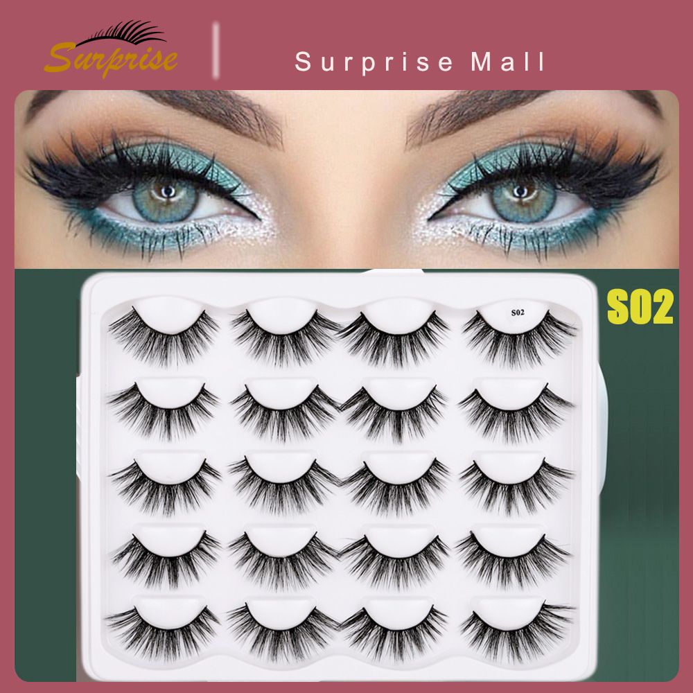 Eyelash 10 Pairs_S series cross section imitation mink hair false eyelashes natural thick 3D False eyelashes-HQ-Reusable Eyelash/eye lash