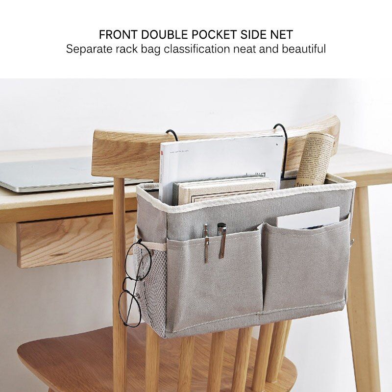 Bedside Hanging Storage Bag Dormitory Storage Organizer Phone Book Magazine Storage Basket Holder Bedside Pocket