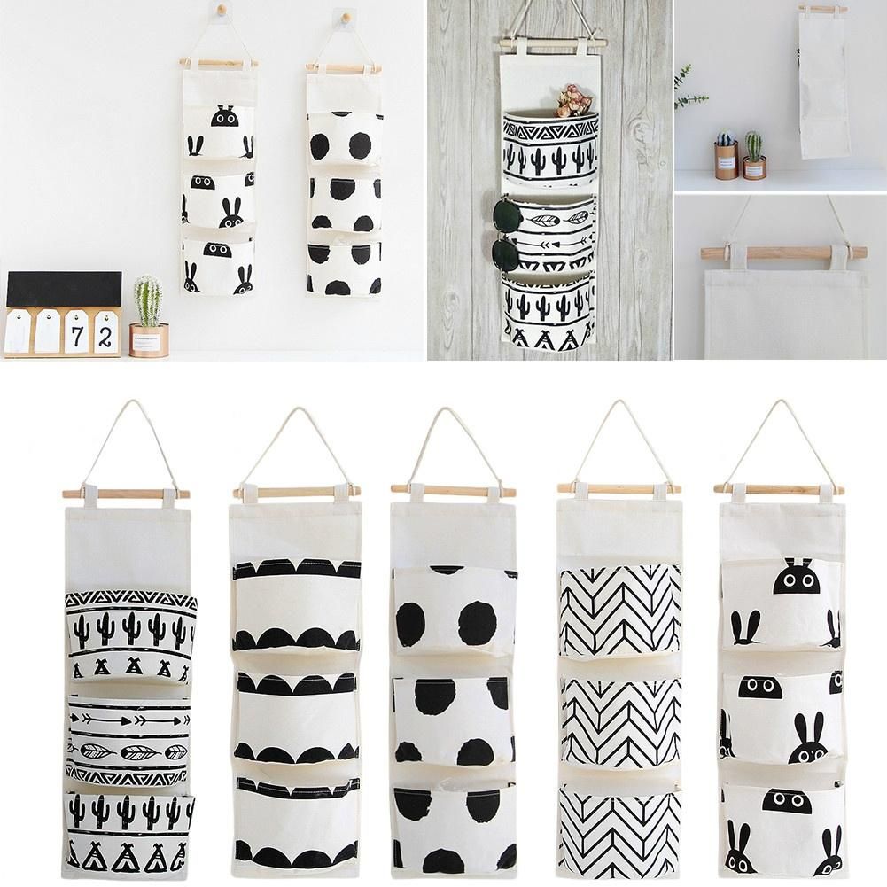 3 Pockets  Fashion Door Wall Hanging Storage Pouch Bag Home Closet Sundries Organizer Toys Organizer