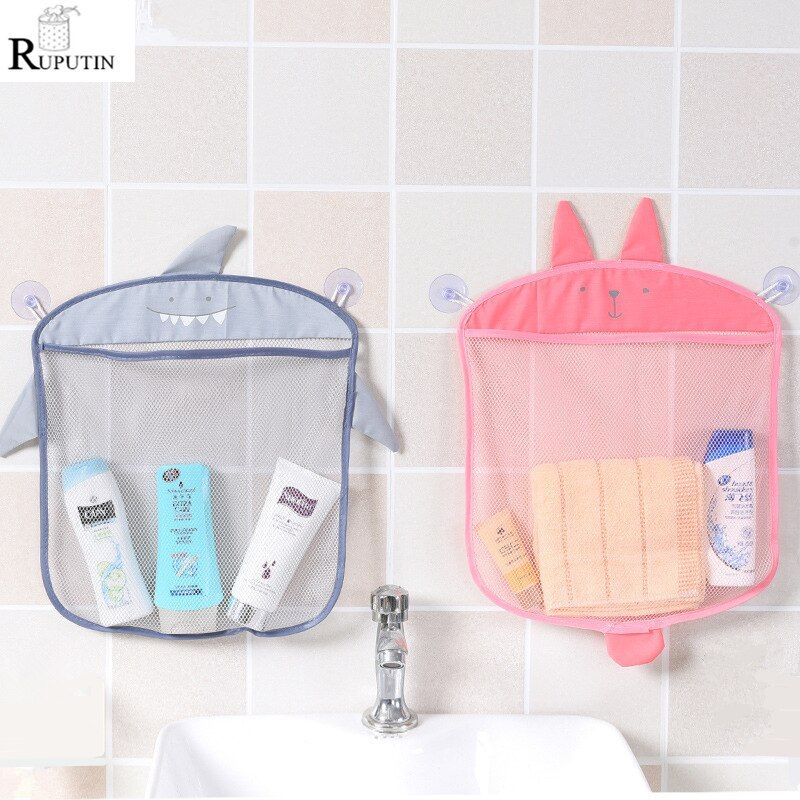 1pc Cartoon Wall Hanging Bathroom Coetic Storage Bag Knitted Net Mesh Bag Baby Bath Toys Make Up Organizer Container Hang Bags