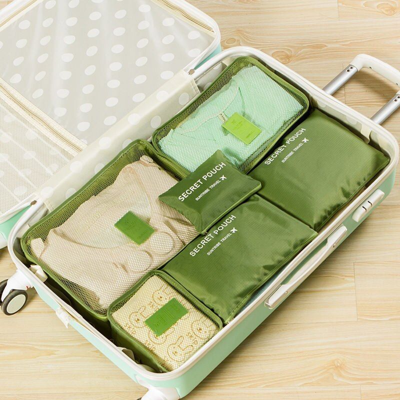 Pop 6pcs Travel Organizer Bag Privacy Protect Clothes Pouch Portable Storage Case Luggage Suitcase Waterproof