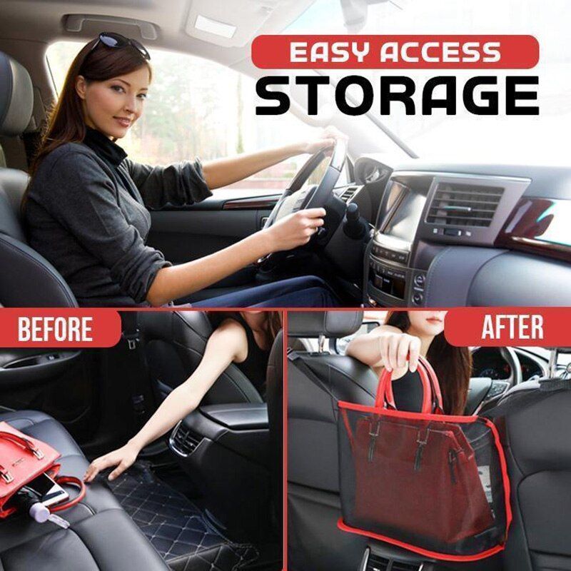 Car Net Pocket Handbag Holder for Handbag Bag Documents Phone Valuable Items