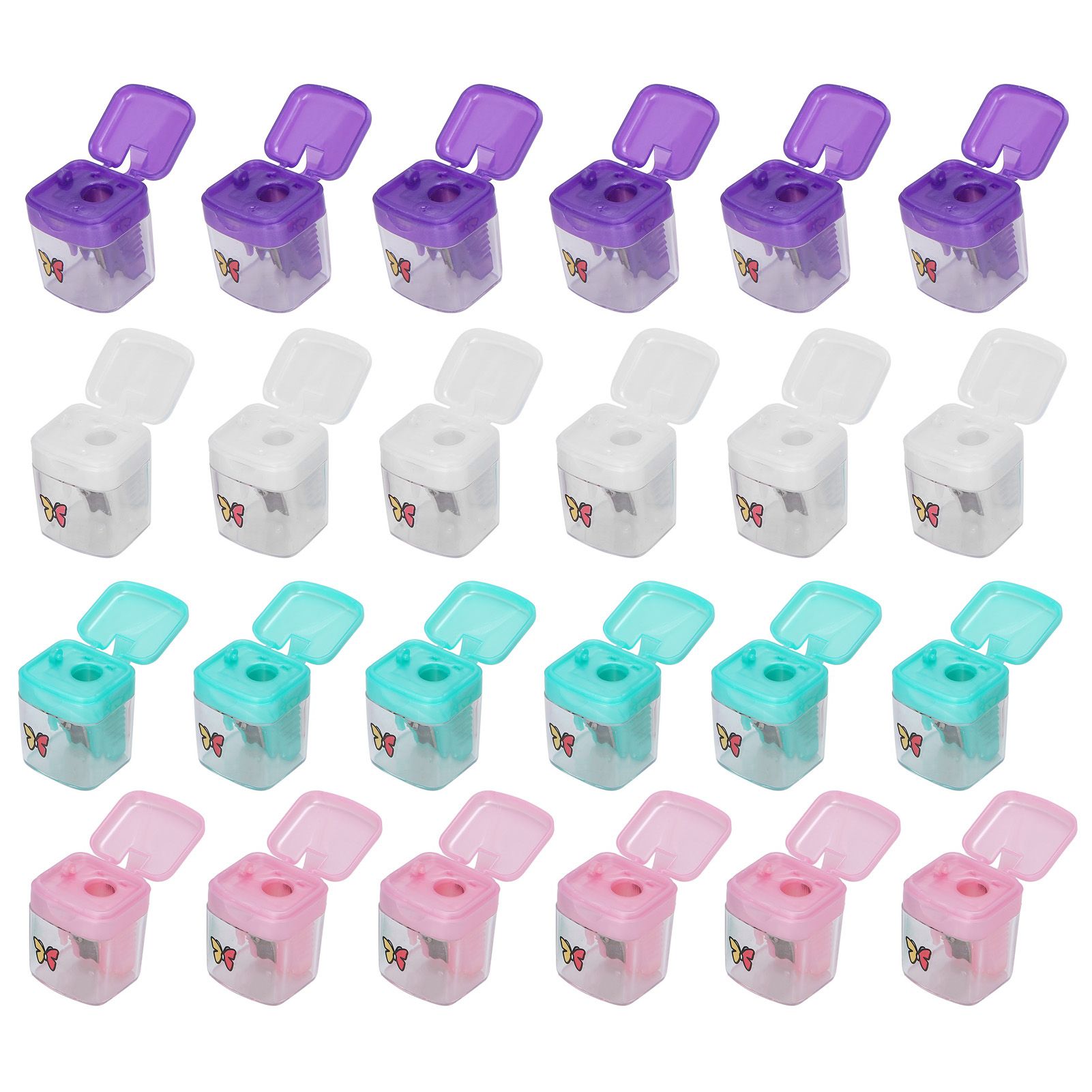 24Pcs Cosmetic Brush Professional Pencil Sharpener Makeup Tool Dustproof With