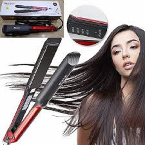 Kemei KM-531 Professional Hair Straightener - Black and Red
