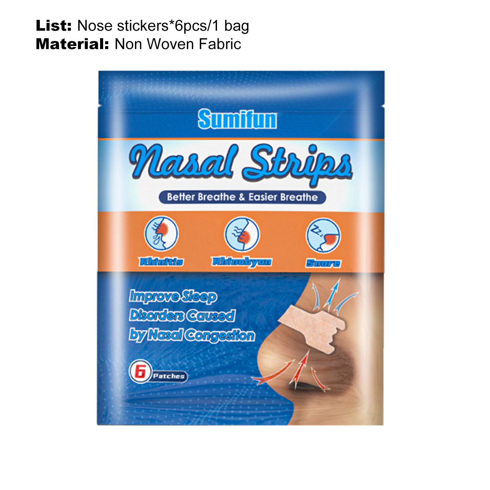 Nasal Sticker Convenient Breath Nasal Strips Aid Stop Snoring Patch