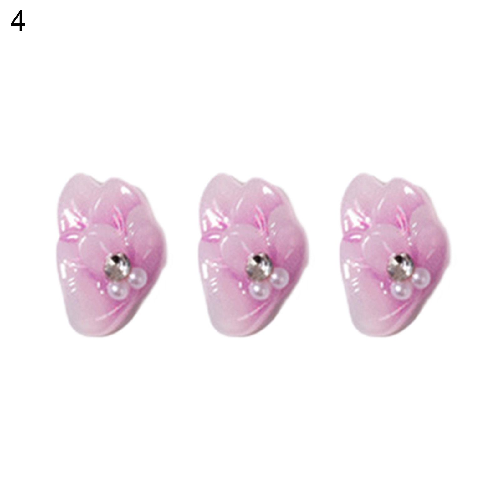 3Pcs/Pack Nail Ornaments Petal Shape Nail Art DIY Crafts 3D Nail Manicure Ornaments for Women