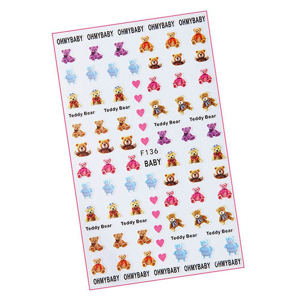 Women's Nail Sticker Fruit Sticker Kitten Cute Cartoon Nail Sticker